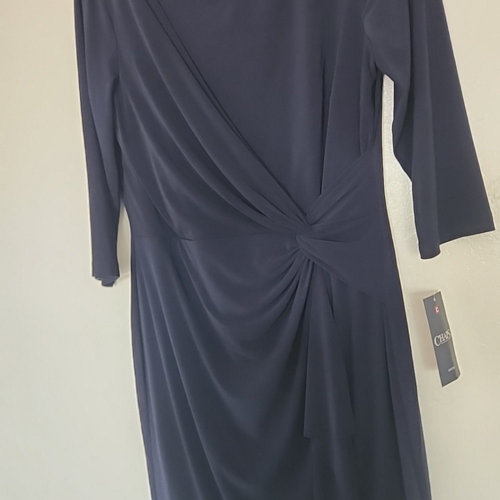 Chaps dress midi Large navy blue nwt